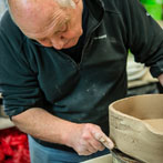 John Higgins at work in his studio 2018
